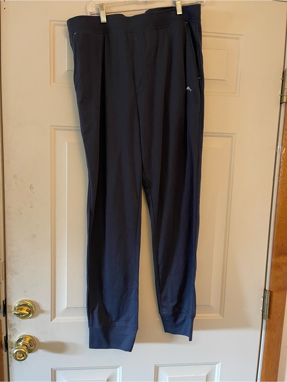 Tommy Bahama Mens Lounge Pants Blue Knit Cuffed Jogger Lounge Athleisure Size LG